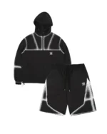 JADA HALFTONE JACKET + SHORTS BLACK