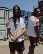WWT 2 TONE POLO SHIRT + ACTIVEWEAR SHORTS RED WHITE BLACK BLUE