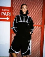 JADA HALFTONE JACKET + SHORTS BLACK