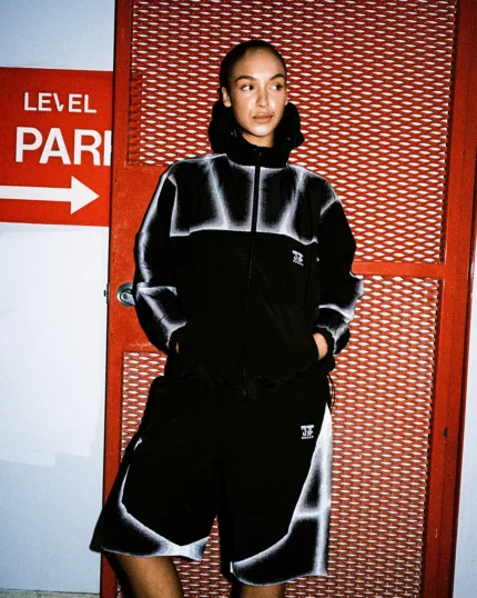 JADA HALFTONE JACKET + SHORTS BLACK