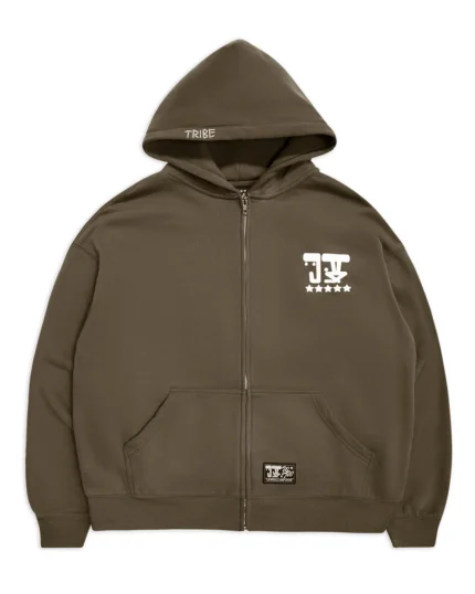 JUDAH 5 STAR ZIP UP JACKET - ARMY GREEN