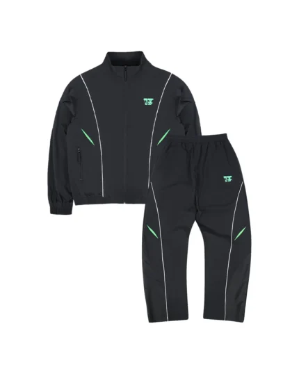 MILITANT SHOCS TRACK JACKET + TRACKPANTS BLACK/GREEN