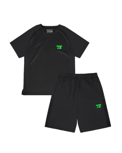 MILITANT ACTIVE SHIRT + SHORTS BLACK/GREEN