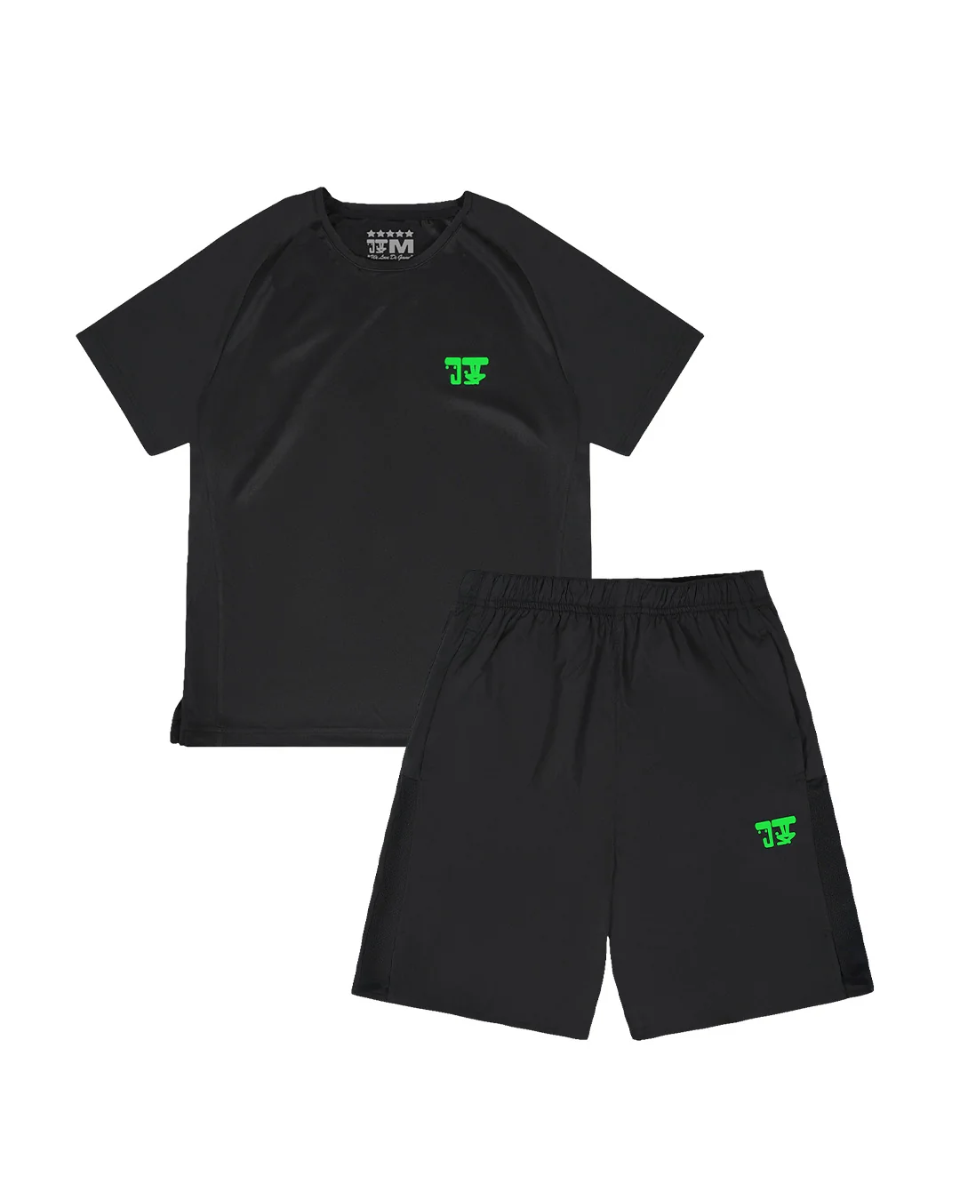 MILITANT ACTIVE SHIRT + SHORTS BLACK/GREEN MILITANT ACTIVE SHIRT + SHORTS BLACK/GREEN